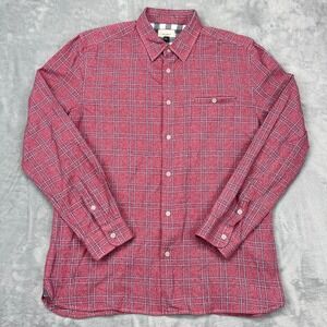 Civil Society Shirt Mens L Red Plaid Long Sleeve Chest Pocket Collared Button Up